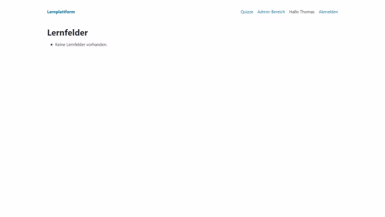 Frontend der Lernplattform